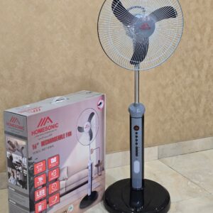 HOME SONIC 16” Rechargeable Fan + LED Light (MET – 8161L)