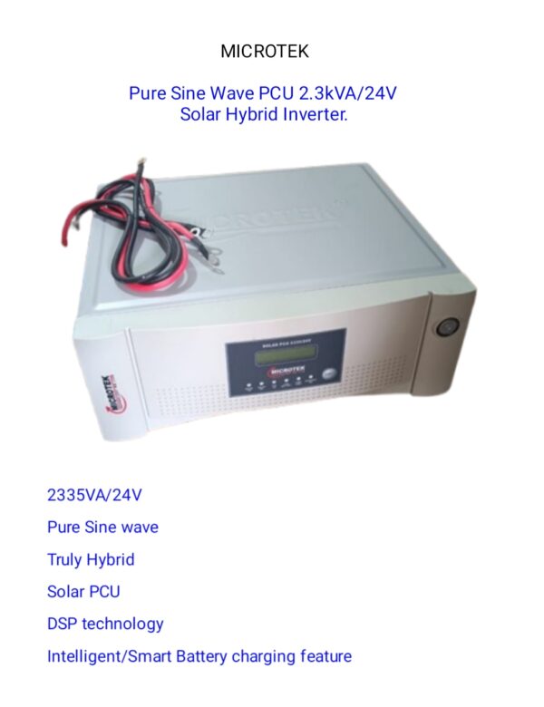 MICROTEK PURE SINE WAVE PWM 2.3kVA/24V HYBRID SOLAR INVERTER
