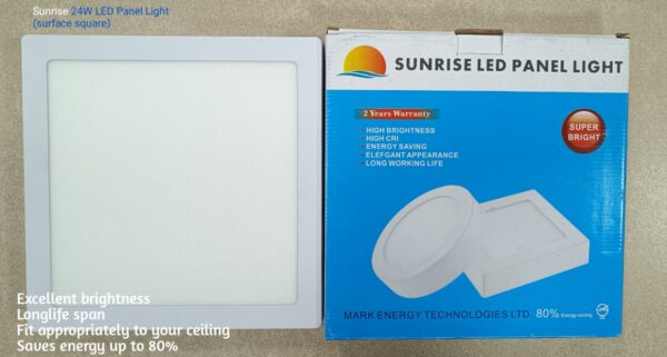 Sunrise 24W LED Panel Light- surface square