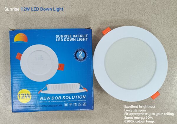 Sunrise Backlit LED Down light – chokeless 12W POP