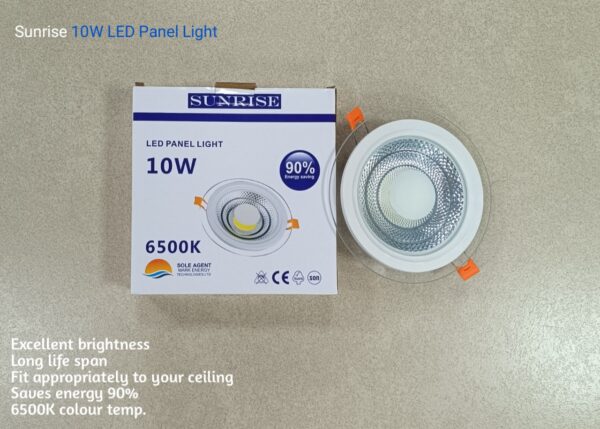 Sunrise LED Panel Light 10W POP glass