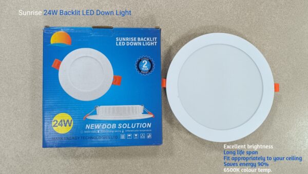 Sunrise Backlit LED Down light – chokeless 24W POP