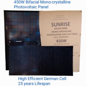 SUNRISE MONOCRYSTALLINE BIFACIAL 450W SOLAR PANEL
