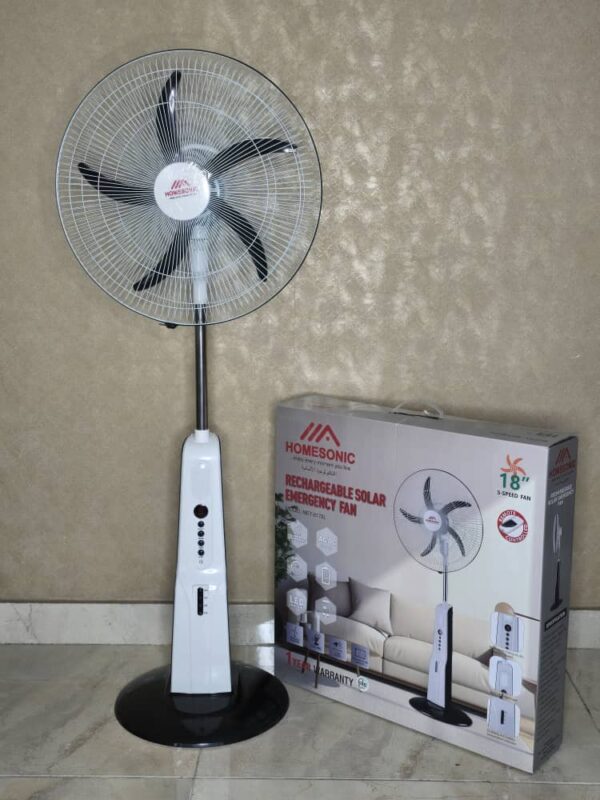 HOMESONIC RECHARGEABLE SOLAR EMERGENCY FAN (MET- 8178L)