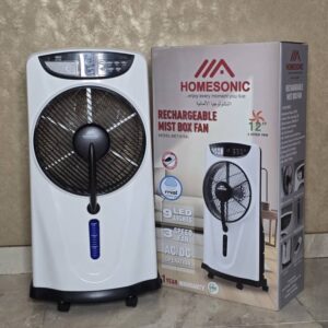 HOMESONIC RECHARGEABLE MIST BOX FAN (MET- 8184L)